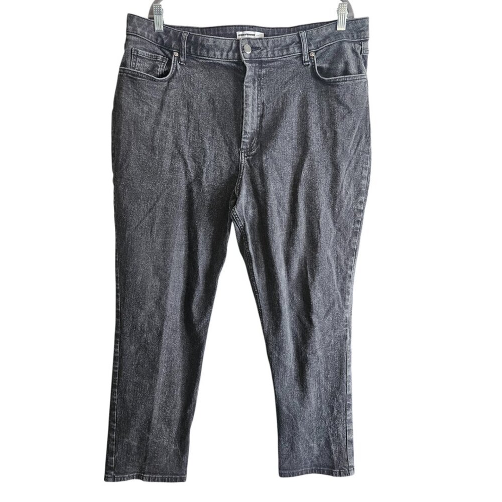 Elizabeth and James High Rise Vintage Straight Washed Black/Grey Jeans